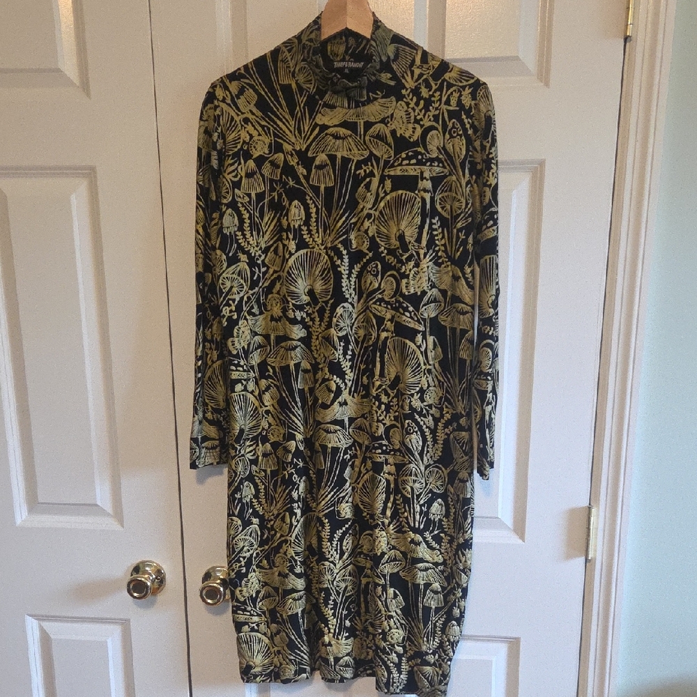 Thief & Bandit Black and Gold "Shroomed Bandit" Dress. XL